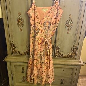 Dress the Population Pink Asymmetrical Dress with Floral Design